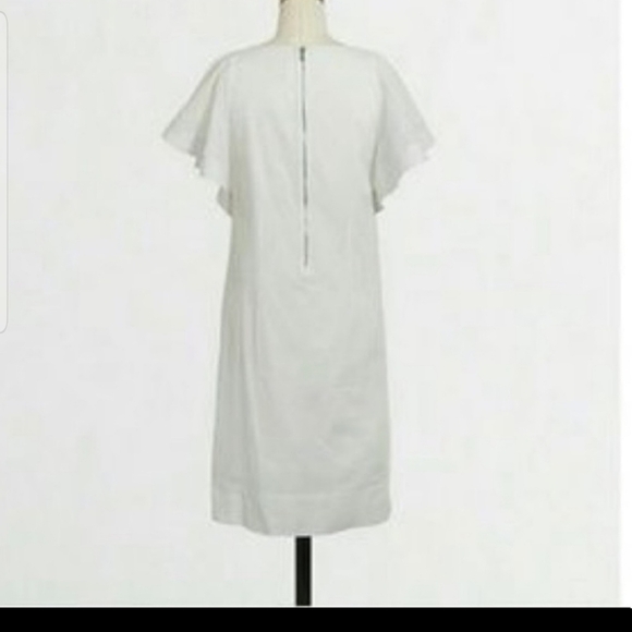 J. Crew Factory flutter short sleeve Swiss dot above knee dress white Sz: 00 - Picture 6 of 9